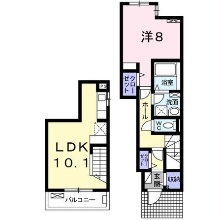 上宗方 徒歩1分 1階の物件間取画像